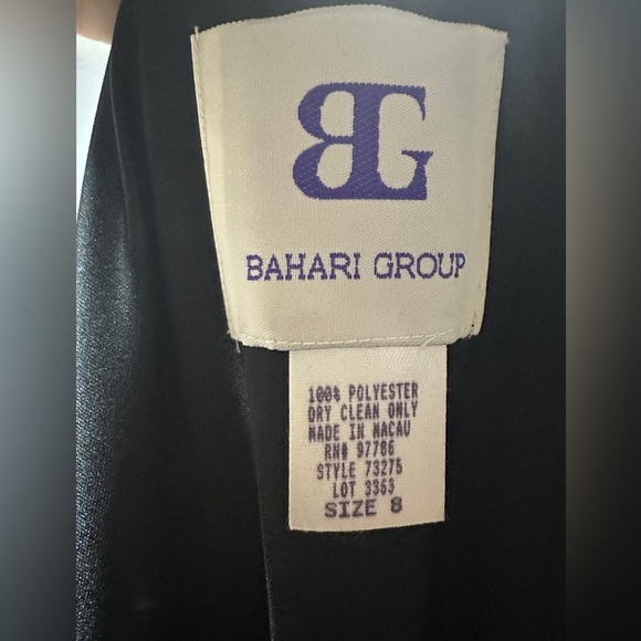 Bahari Group Black V-Neck Cap Sleeve Slip Dress Size 8 - Picture 6 of 6